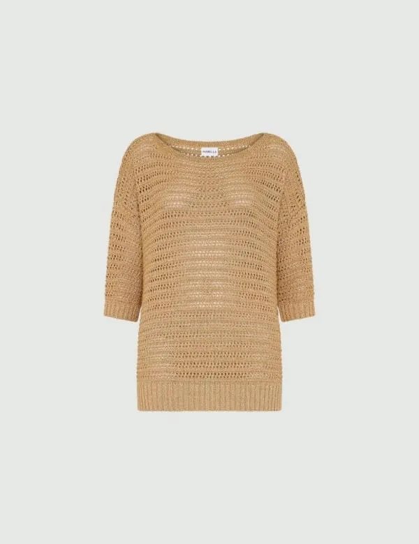 Marella Knitwear Women Boxy Sweater Gold