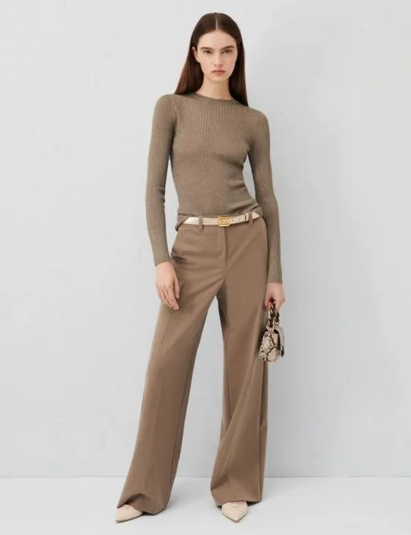 Marella Knitwear Women Lurex Sweater Sage