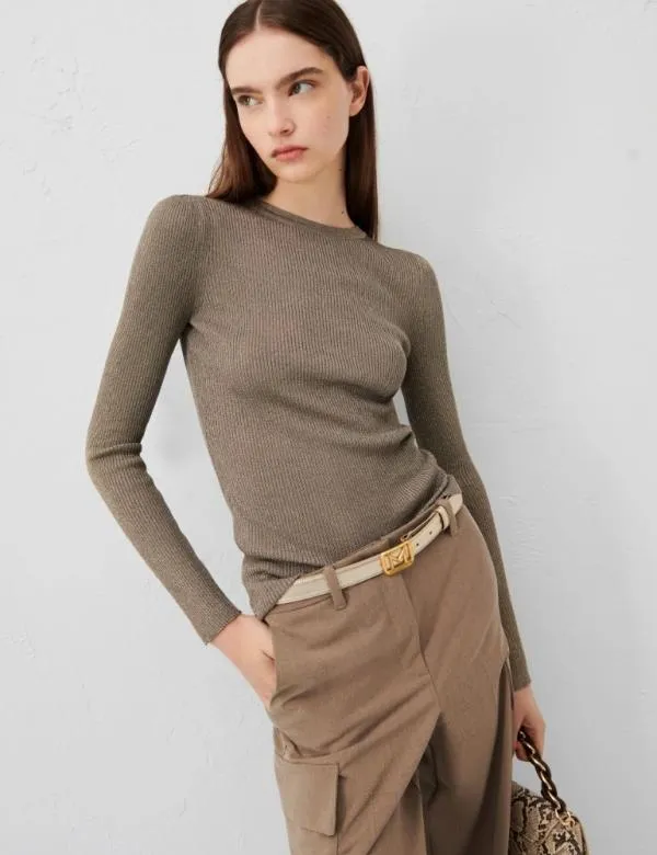 Marella Knitwear Women Lurex Sweater Sage