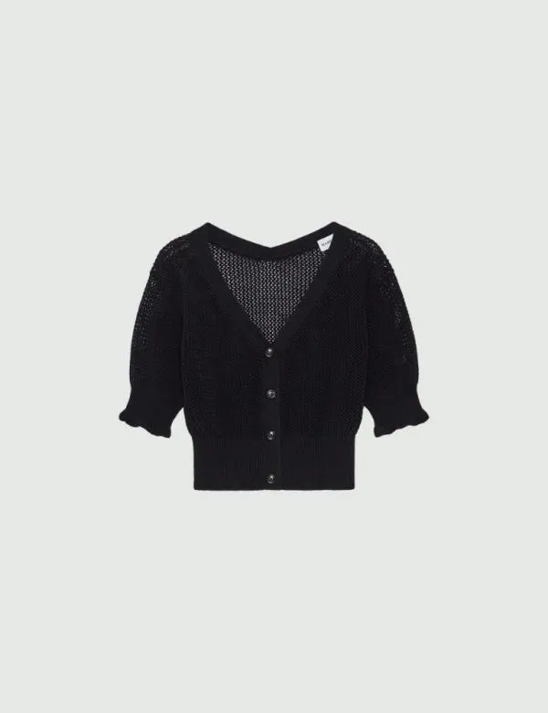 Marella Knitwear Women Openknit Cardigan Black