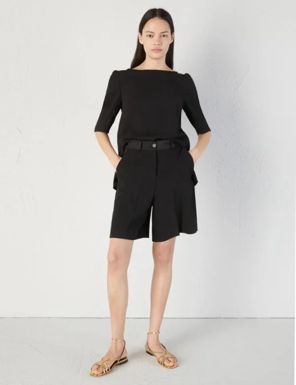Marella Shirts Women Crepe Blouse Black