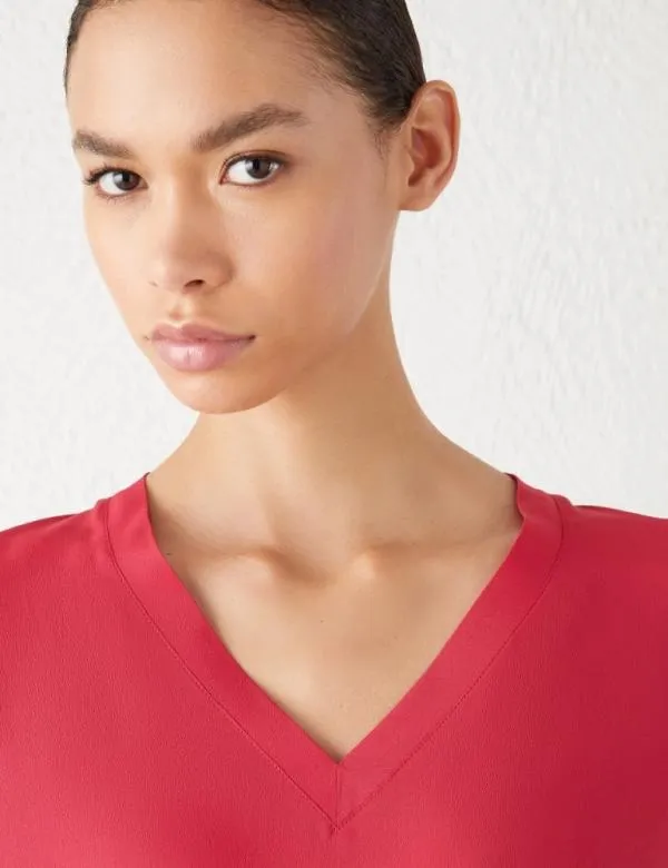 Marella Shirts Women Crepe Blouse Ruby