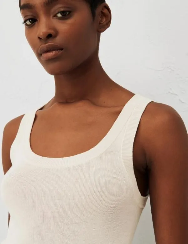 Marella Tops And TShirt Women Ribknit Top White Marella Tops And TShirt Women Ribknit Top White