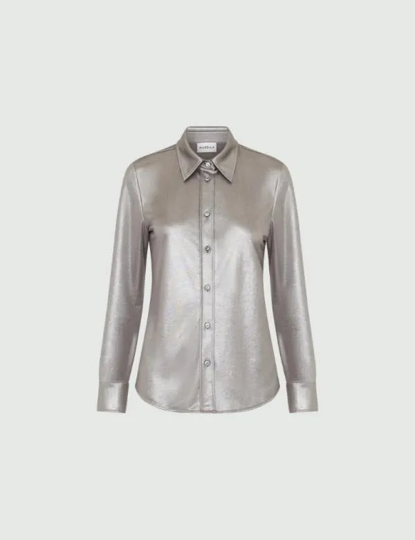 Marella Tops And TShirt Women Silver Jersey Shirt Grey