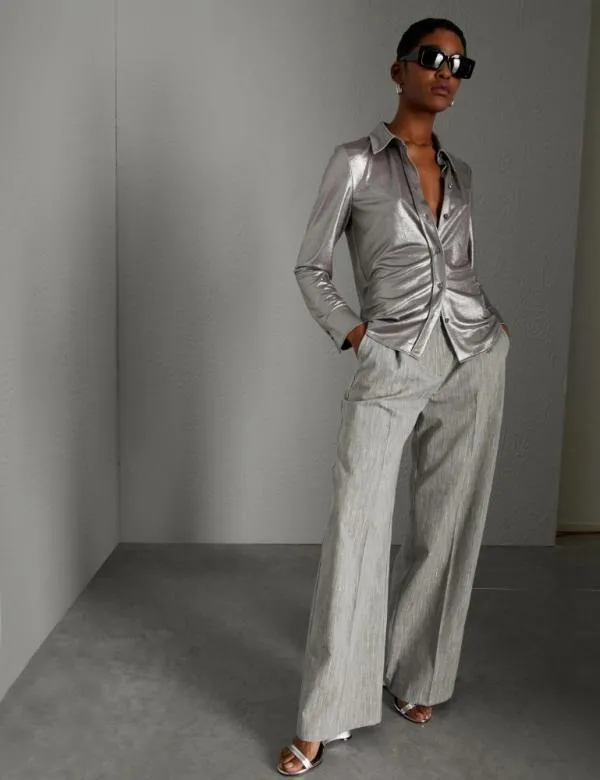 Marella Tops And TShirt Women Silver Jersey Shirt Grey