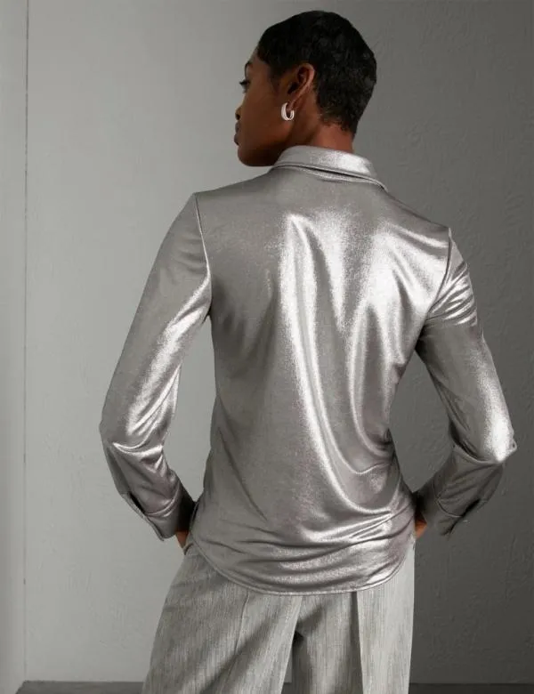 Marella Tops And TShirt Women Silver Jersey Shirt Grey