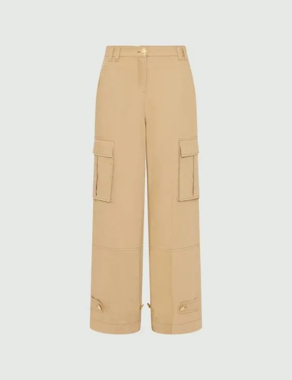 Marella Trousers Women Cargo Trousers Sand