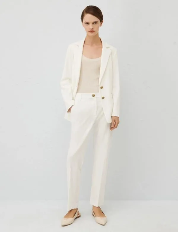 Marella Trousers Women Chino Trousers White