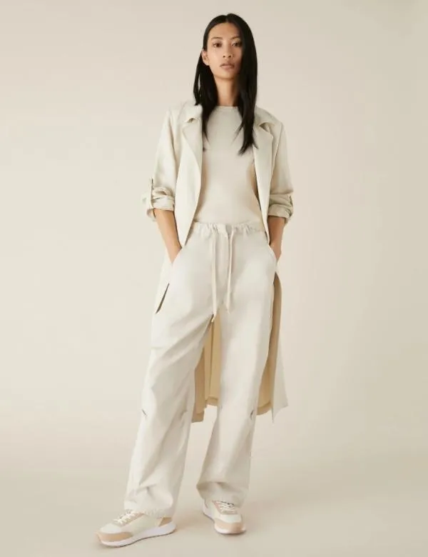 Marella Trousers Women Cotton Trousers Wool White