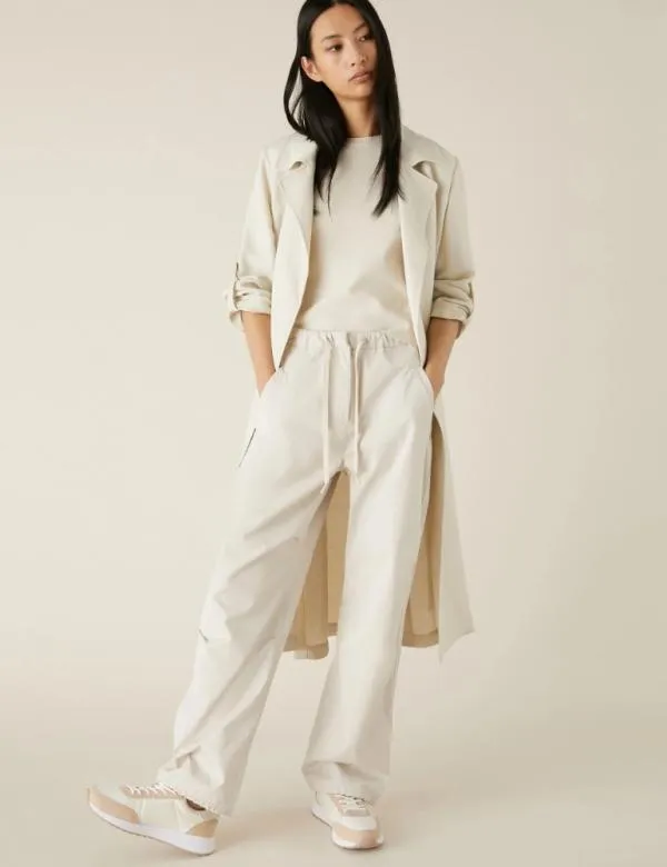Marella Trousers Women Cotton Trousers Wool White