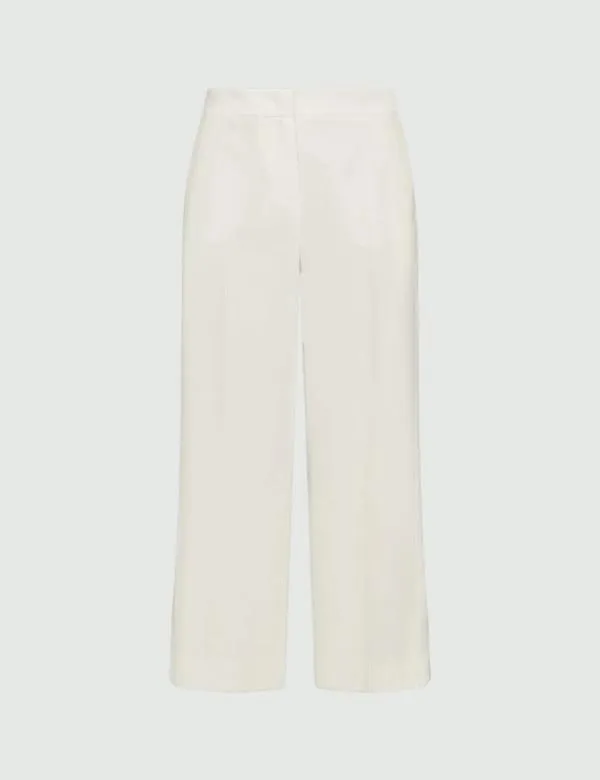 Marella Trousers Women Cropped Trousers Wool White