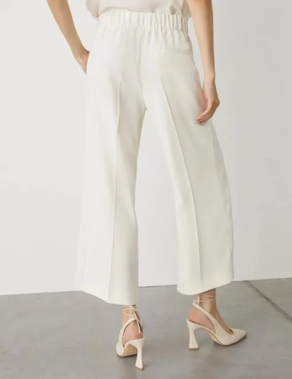 Marella Trousers Women Cropped Trousers Wool White