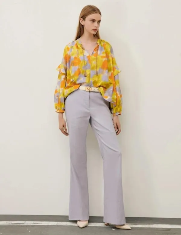 Marella Trousers Women Linenblend Trousers Lavender