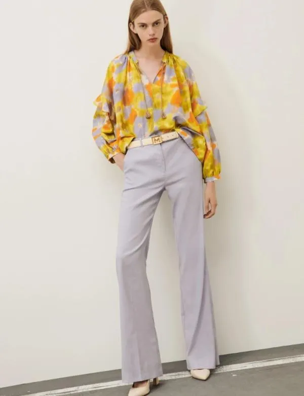 Marella Trousers Women Linenblend Trousers Lavender