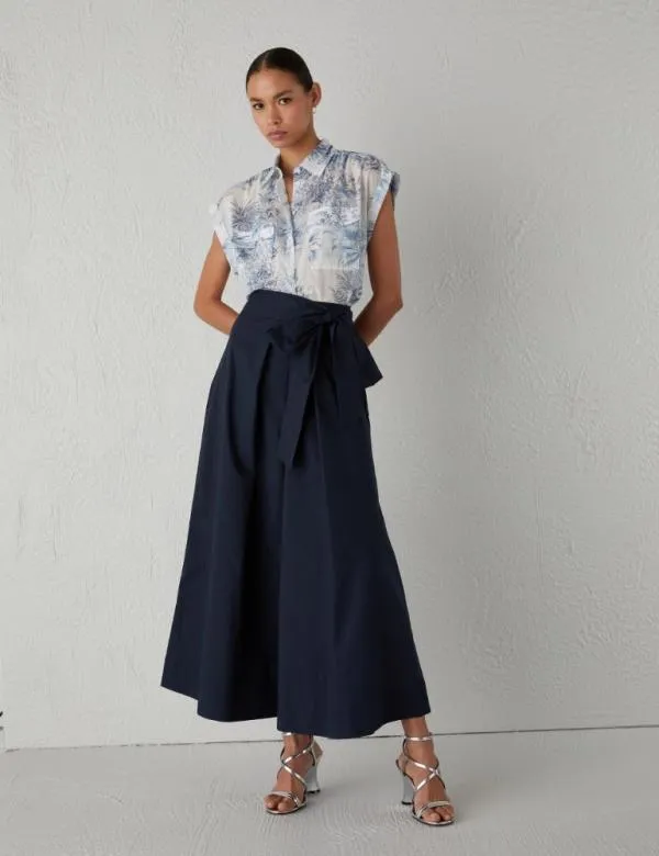 Marella Trousers Women Long Culottes Navy