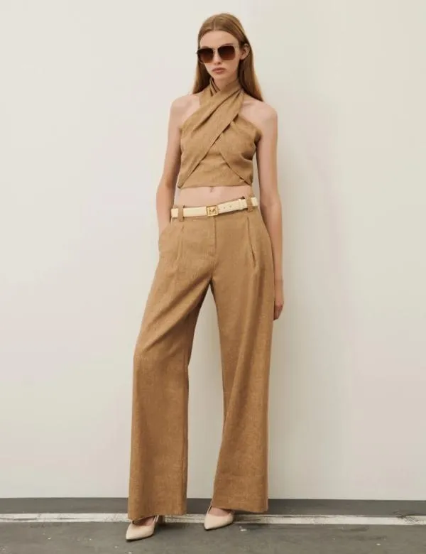 Marella Trousers Women Wideleg Trousers Beige