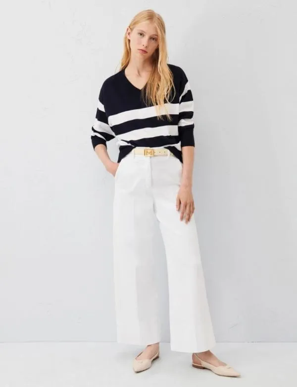 Marella Trousers Women Wideleg Trousers White