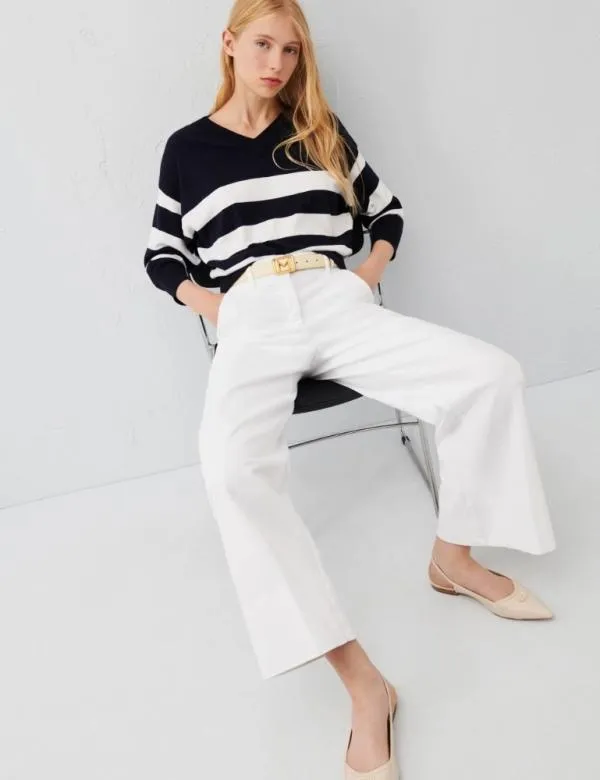 Marella Trousers Women Wideleg Trousers White