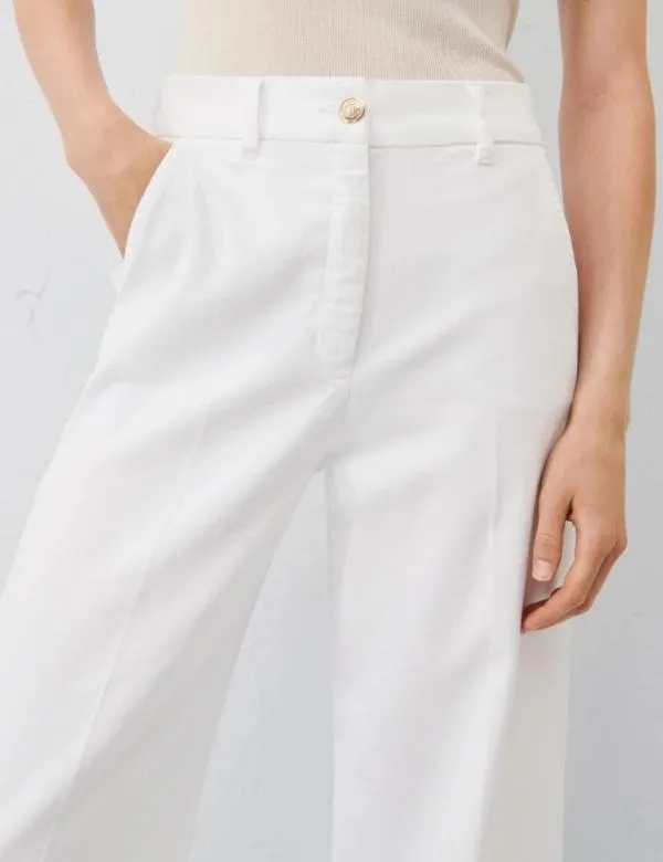 Marella Trousers Women Wideleg Trousers White