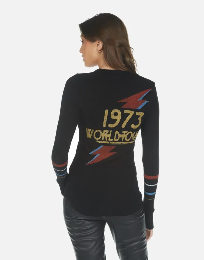 McKinley Bowie 1973 Tour Black Women039s Lauren Moshi Long Sleeve