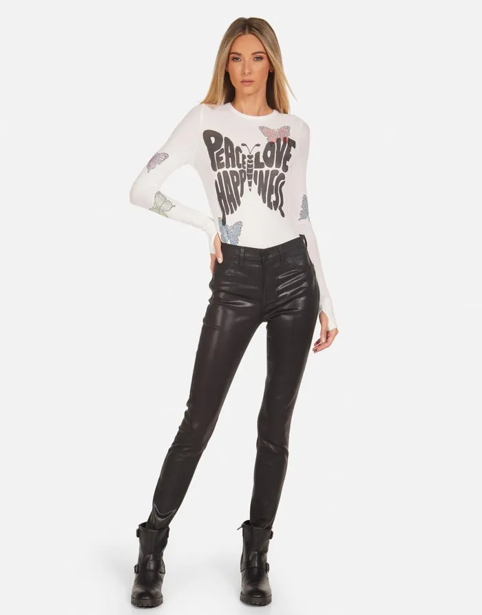McKinley Crystal Love Butterfly Milk Women039s Lauren Moshi Long Sleeve