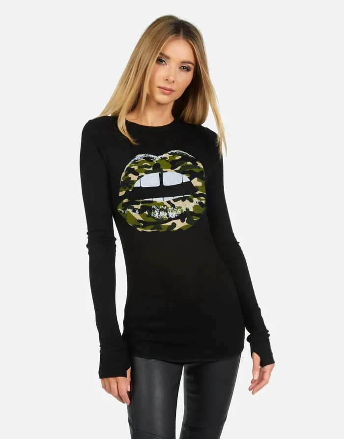 McKinley X Camo Lip Black Women039s Lauren Moshi Long Sleeve