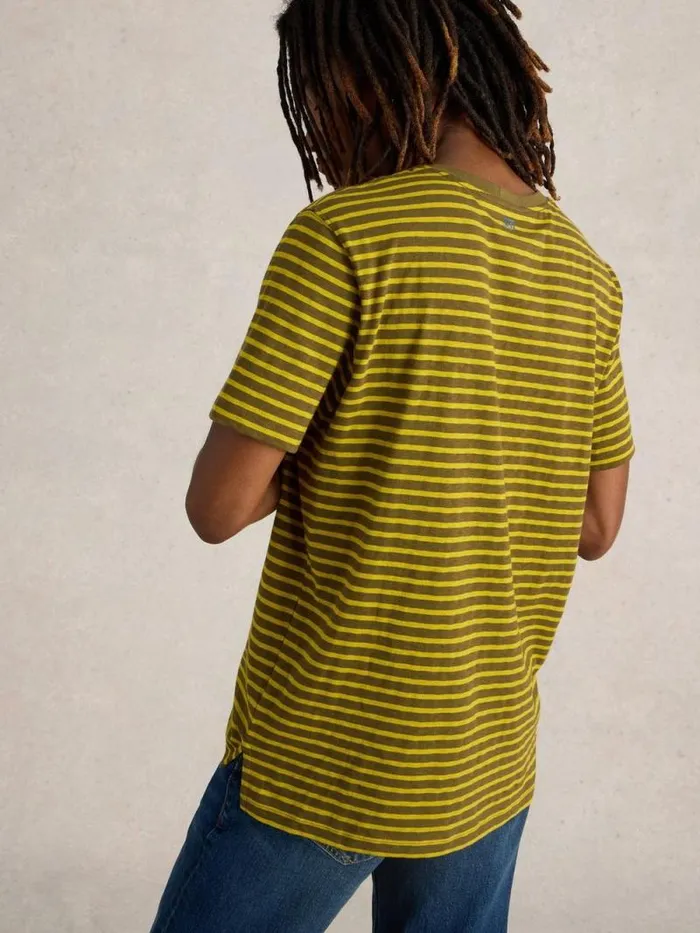 Men Abersoch Stripe Crew Neck Tee Green Multi White Stuff TShirts Men Abersoch Stripe Crew Neck Tee Green Multi White Stuff TShirts