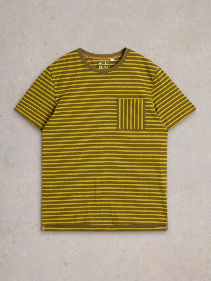Men Abersoch Stripe Crew Neck Tee Green Multi White Stuff TShirts Men Abersoch Stripe Crew Neck Tee Green Multi White Stuff TShirts