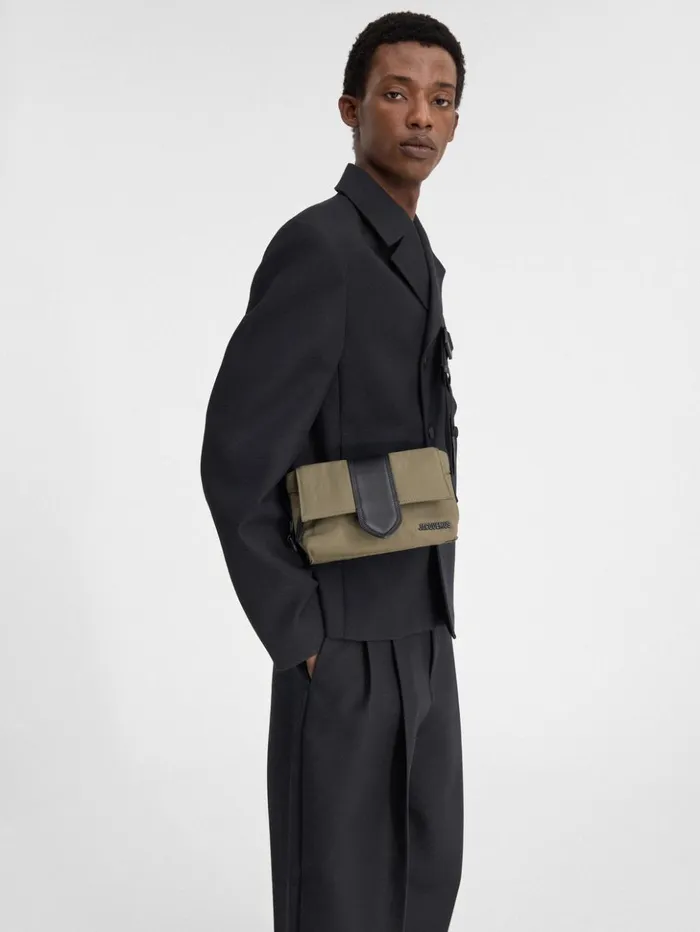Men Bags JACQUEMUS The Small Bambino Messenger Bag Khaki Men Bags JACQUEMUS The Small Bambino Messenger Bag Khaki