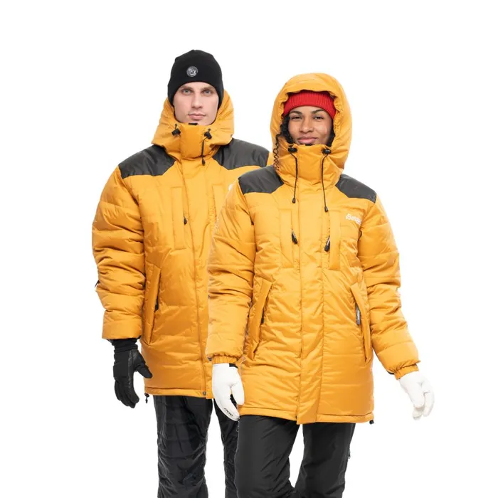 Men Bergans Of Norway Coats And Parkas Expedition Down Unisex Parka Arctic Ocean Yellow Black