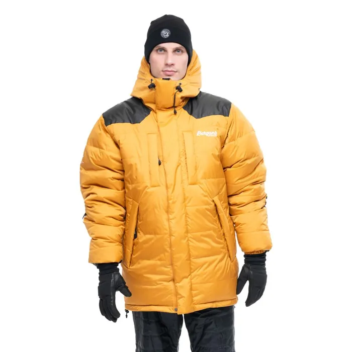 Men Bergans Of Norway Coats And Parkas Expedition Down Unisex Parka Arctic Ocean Yellow Black