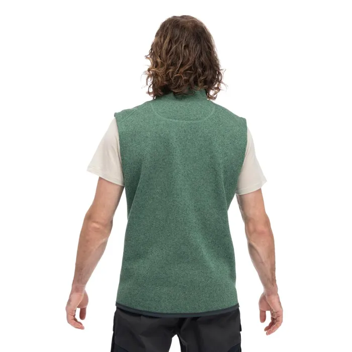 Men Bergans Of Norway Fleece Kamphaug Knitted Vest Dark Jade Green