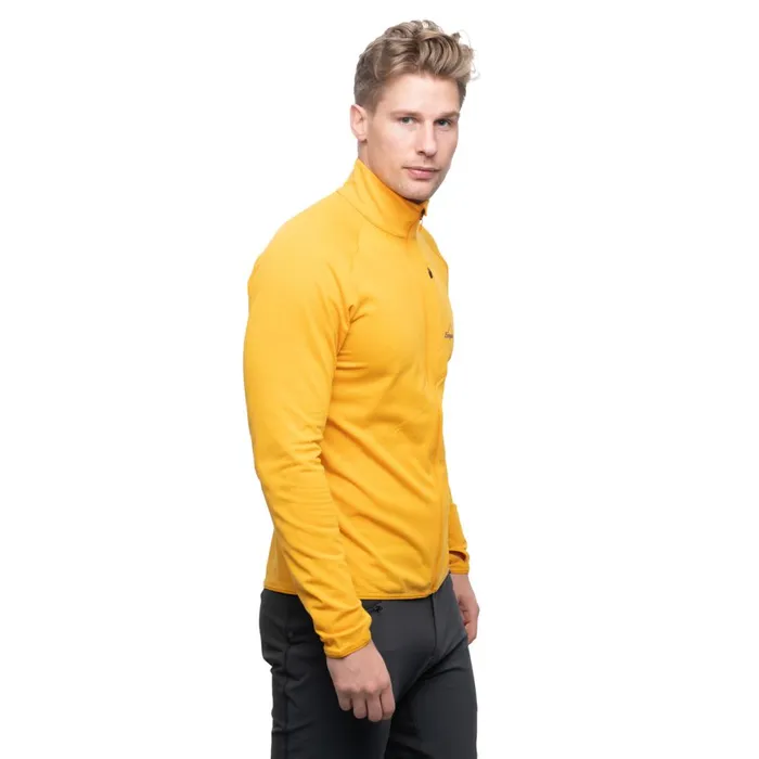 Men Bergans Of Norway Fleece Y Lightline Essence Midlayer Jacket Mango Yellow