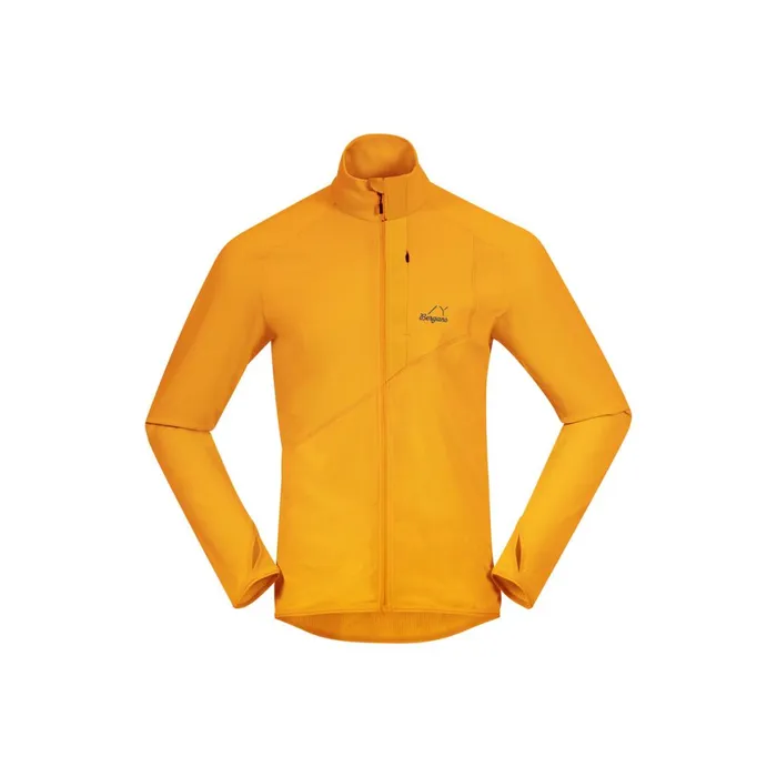 Men Bergans Of Norway Fleece Y Lightline Essence Midlayer Jacket Mango Yellow