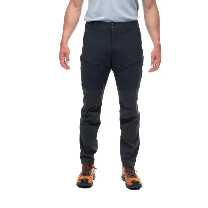 Men Bergans Of Norway Hiking Pants Rabot Softshell Pants Black Dark Shadow Grey