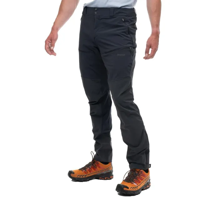 Men Bergans Of Norway Hiking Pants Rabot Softshell Pants Black Dark Shadow Grey