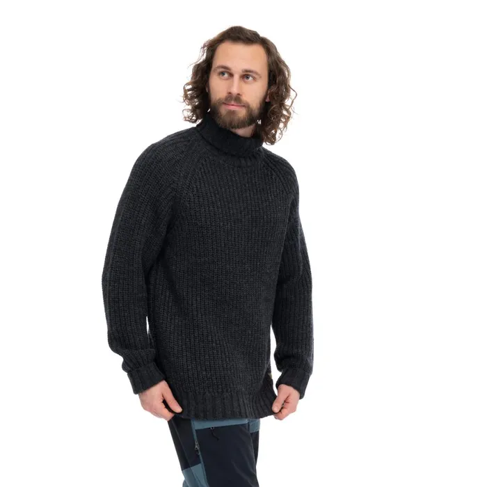 Men Bergans Of Norway Jumpers And Long Sleeves Nordmarka Merino High Neck Jumper Dark Shadow Grey
