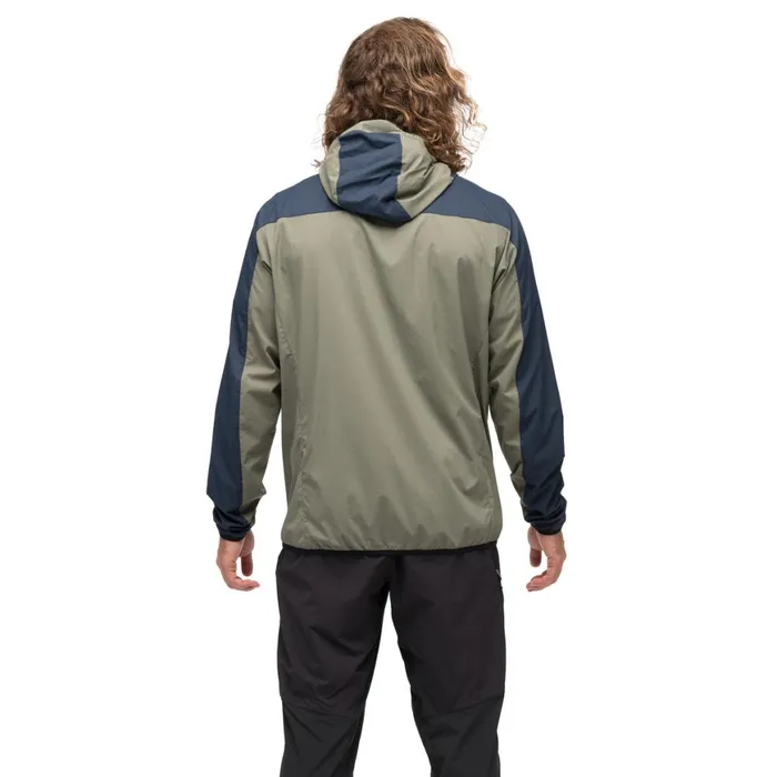 Men Bergans Of Norway Softshell Jackets Vaagaa Windbreaker Jacket Green Mud Navy