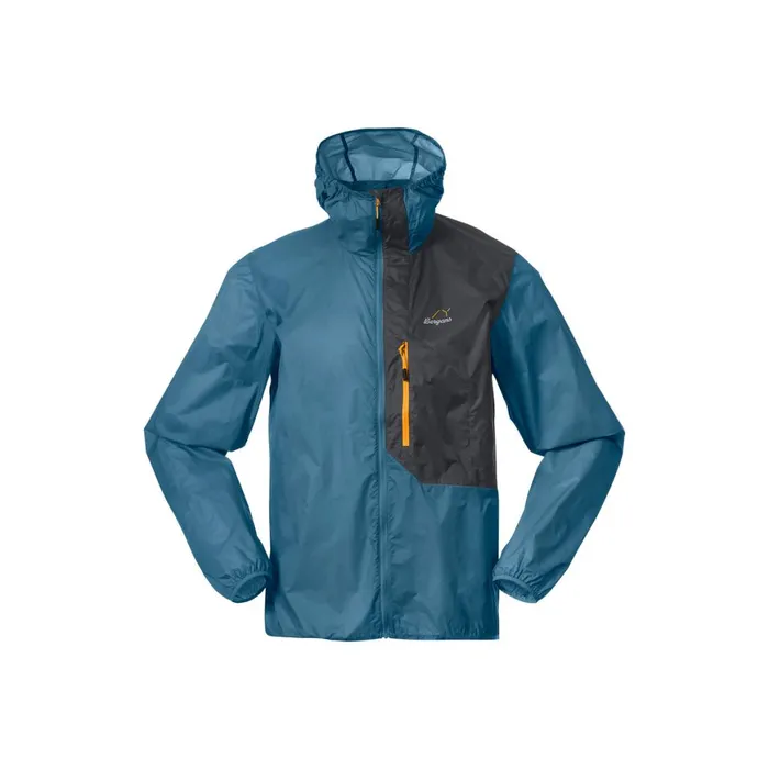 Men Bergans Of Norway Softshell Jackets Y Lightline Pure Windbreaker Jacket Elemental Blue Dark Shadow Grey