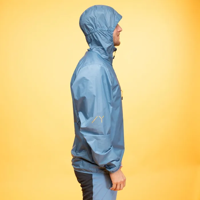Men Bergans Of Norway Softshell Jackets Y Lightline Pure Windbreaker Jacket Elemental Blue Dark Shadow Grey