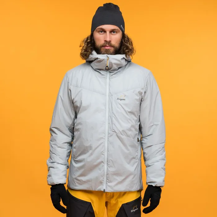 Men Bergans Of Norway Softshell Jackets Y Mountainline Insulated Windbreaker Jacket Pearl Grey