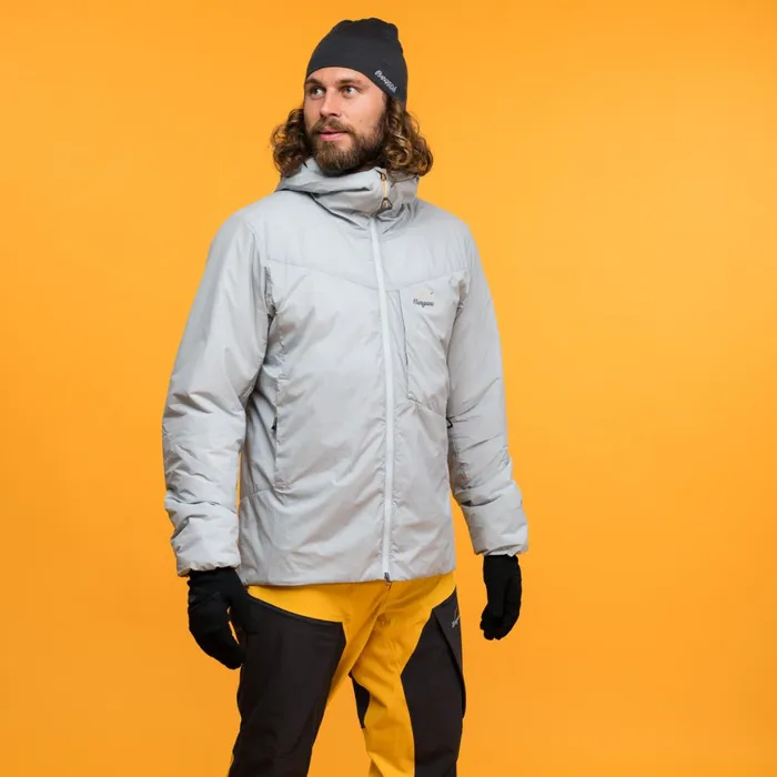 Men Bergans Of Norway Softshell Jackets Y Mountainline Insulated Windbreaker Jacket Pearl Grey