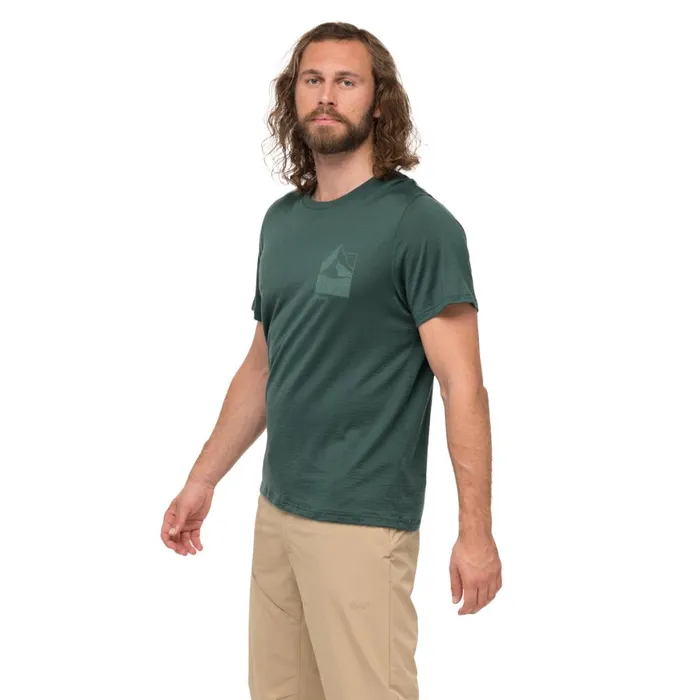 Men Bergans Of Norway TShirts Rabot Mount Wool Tee Duke Green