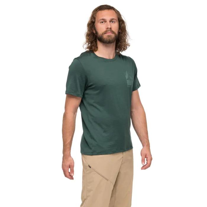 Men Bergans Of Norway TShirts Rabot Mount Wool Tee Duke Green