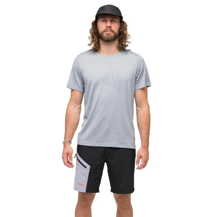 Men Bergans Of Norway TShirts Vaagaa Adventure Merino Tee Husky Blue