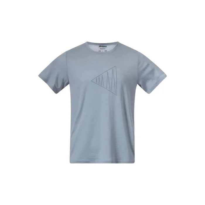 Men Bergans Of Norway TShirts Vaagaa Adventure Merino Tee Husky Blue
