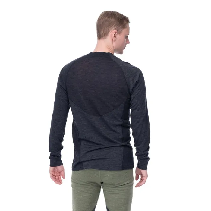 Men Bergans Of Norway Wool Longsleeved Shirts InnerLight Long Sleeve Solid Charcoal