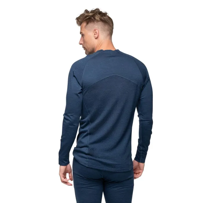 Men Bergans Of Norway Wool Longsleeved Shirts InnerPure Merino Long Sleeve Navy Blue