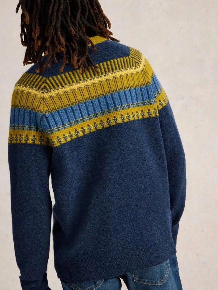 Men Block Fairisle Crew Neck Navy Multi White Stuff Knitwear Men Block Fairisle Crew Neck Navy Multi White Stuff Knitwear