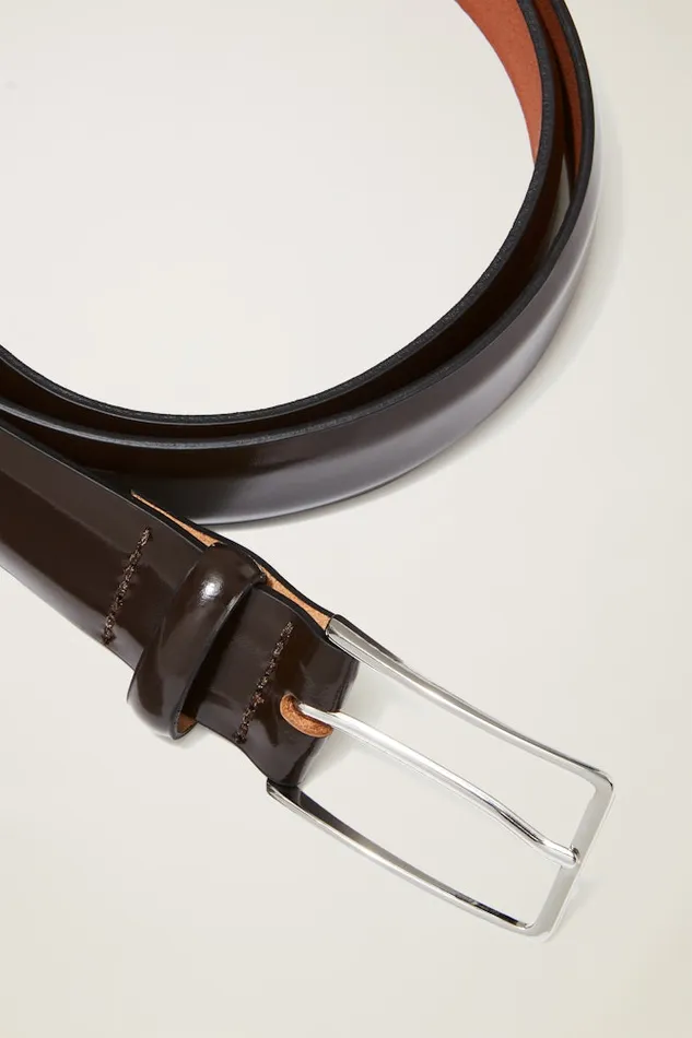 Men Bonobos Belts Men039s Premium HighGloss Leather Dress Belt Brown